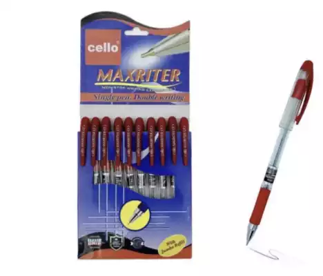 Ручка гелевая MAXRITER Ulta Glide, 0.8 мм 10 шт, цвет красный